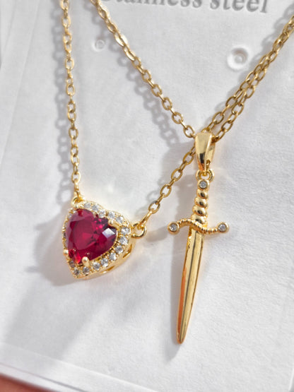 COLLAR CORAZON Y ESPADA
