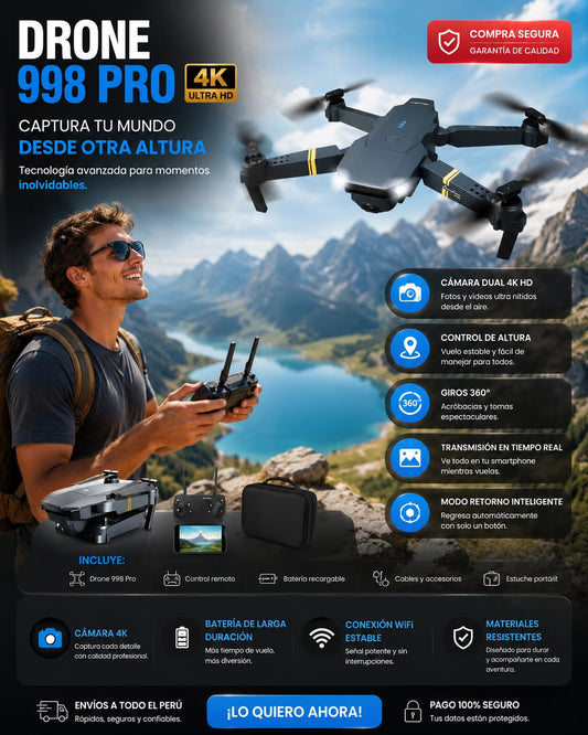 DRON 998PRO CAMARA 4K
