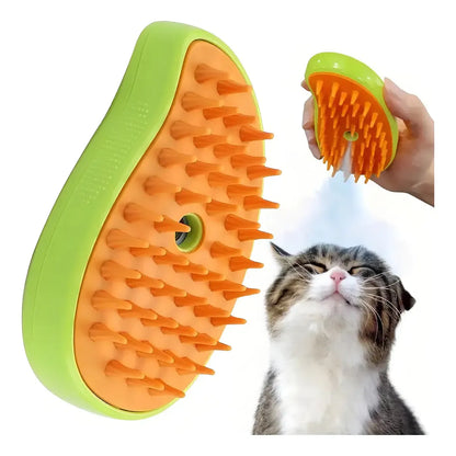 Cepillo de vapor autolimpiante para gatos, herramienta de cepillado y limpieza de pelo para felinos.