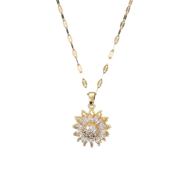 SET GIRASOL DE LUJO : COLLAR Y ANILLO BRILLANTE.