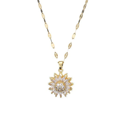 SET GIRASOL DE LUJO : COLLAR Y ANILLO BRILLANTE.