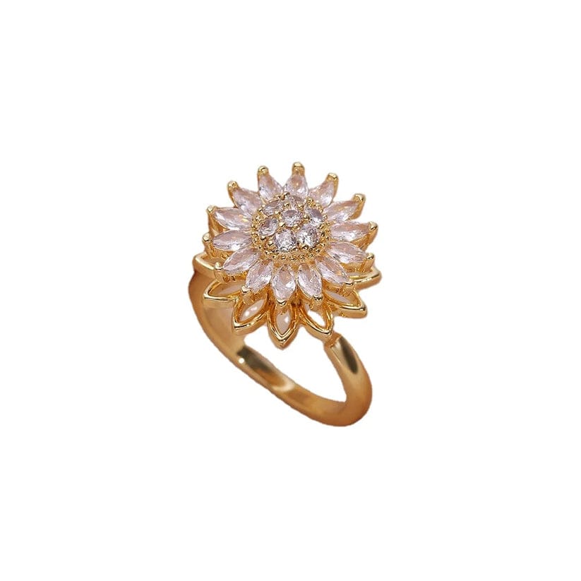 SET GIRASOL DE LUJO : COLLAR Y ANILLO BRILLANTE.