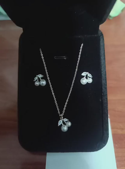 DUO COLLAR + ARETE CEREZA