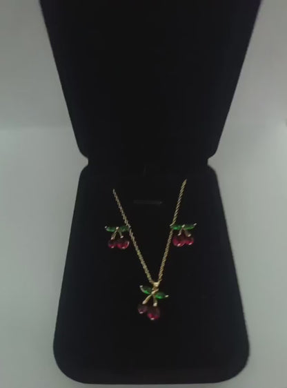 DUO COLLAR + ARETE CEREZA